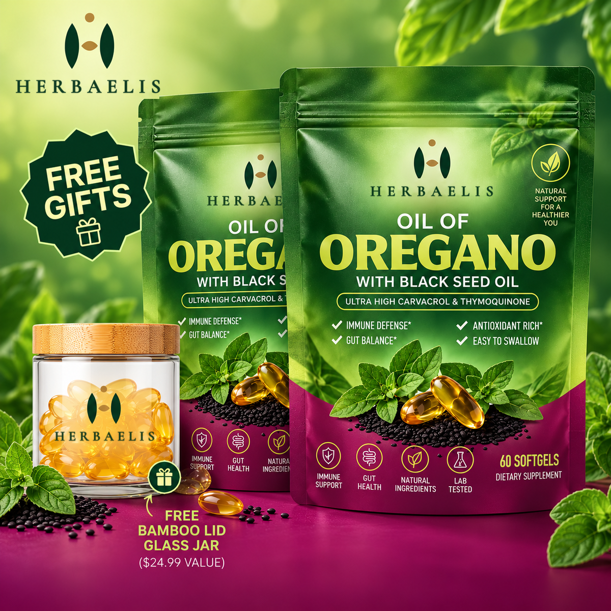 Herbaelis Oil Of Oregano Softgels